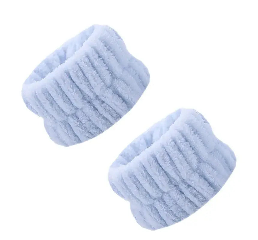 Soft Plush Washable Wristbands for Skincare Routine