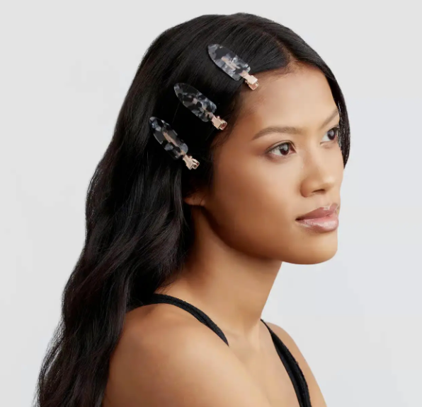 Creaseless Clips 4pc Set - Black Terrazzo