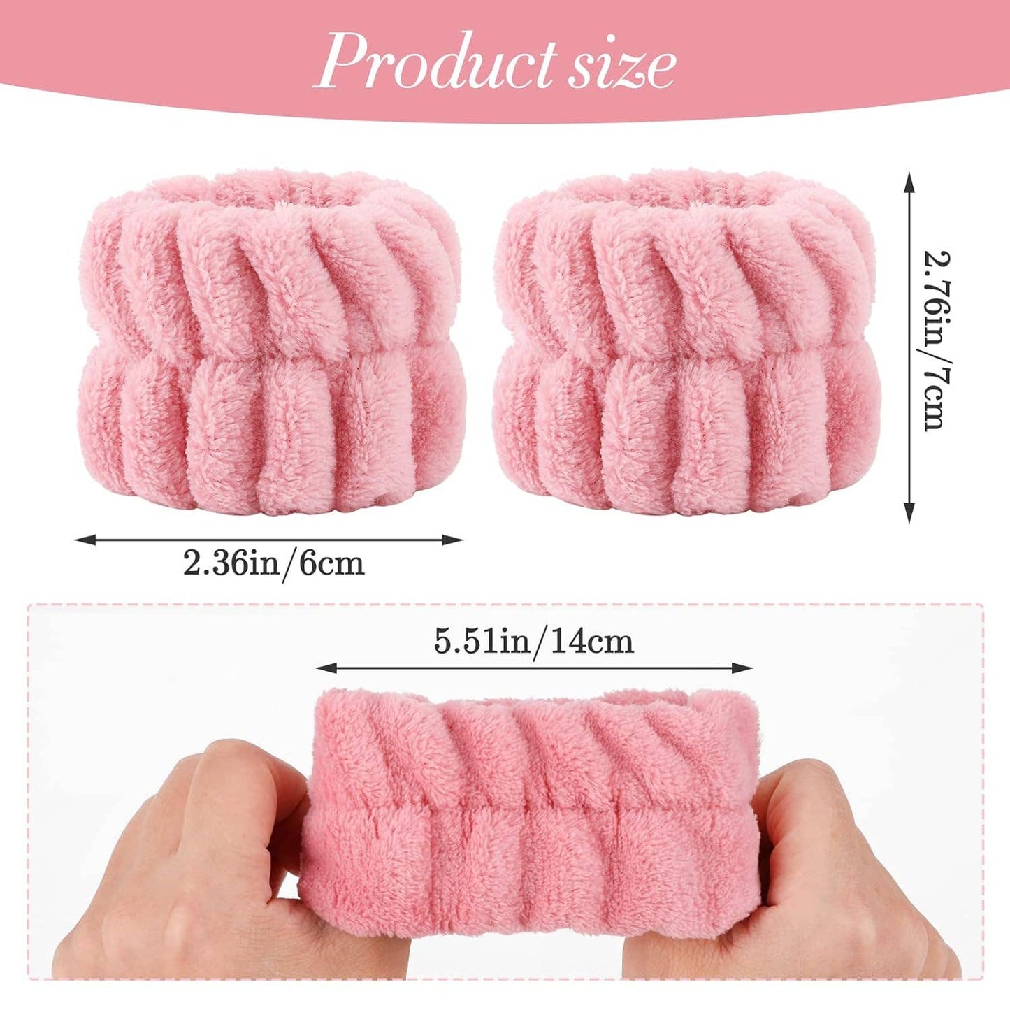 Soft Plush Washable Wristbands for Skincare Routine
