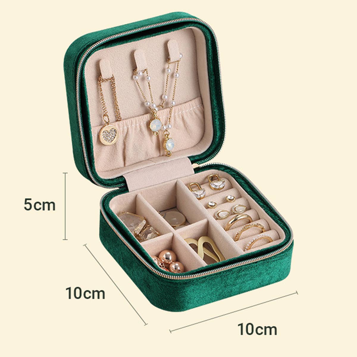 Double Layer Velvet Jewelry Box