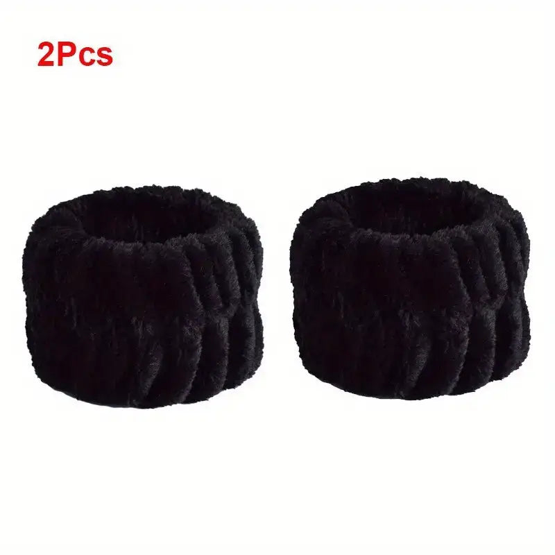 Soft Plush Washable Wristbands for Skincare Routine