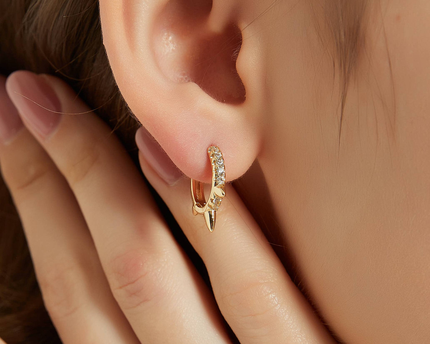 Mya gold spike earring