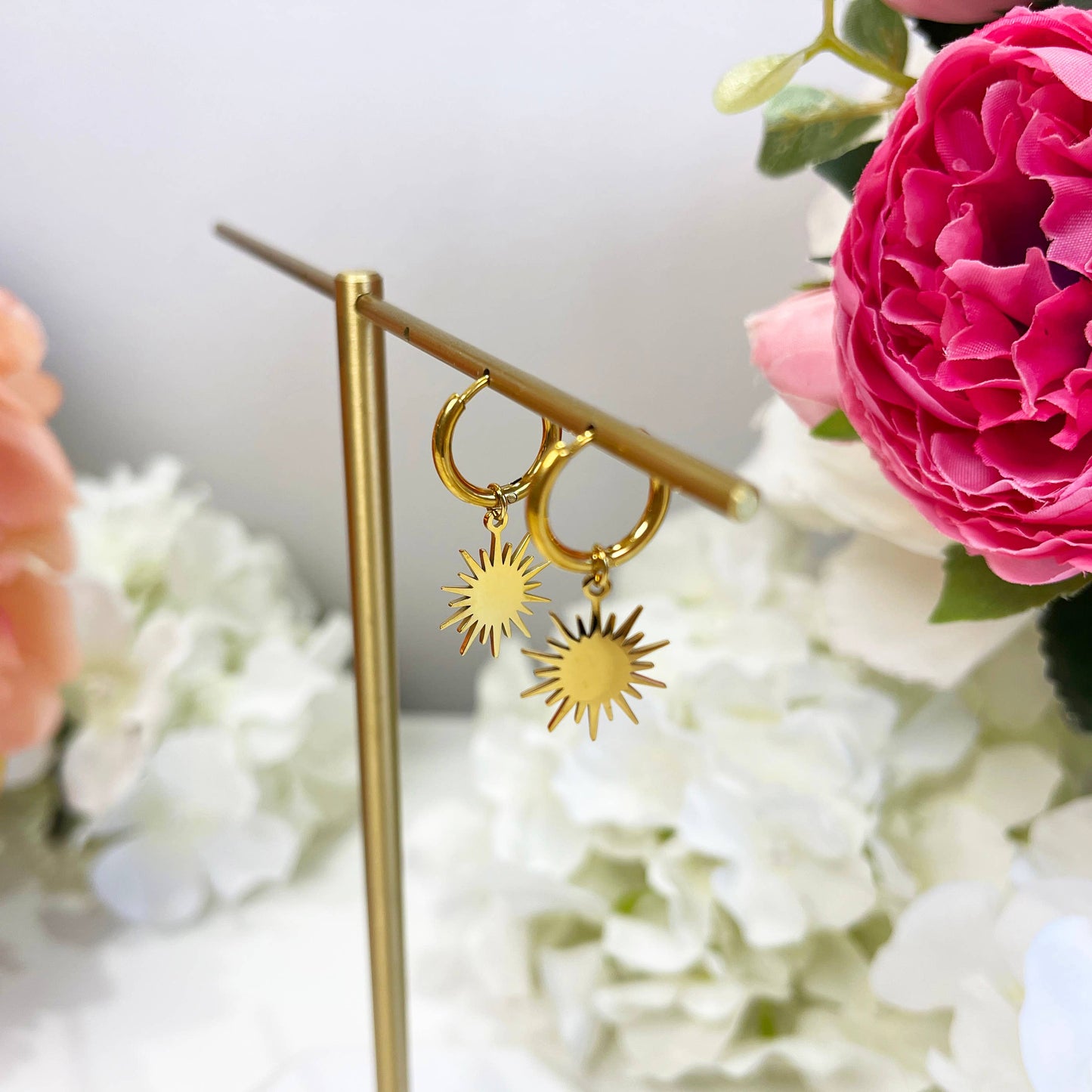 Reagan Gold Sun Earrings, dangle Earrings, sun earrings