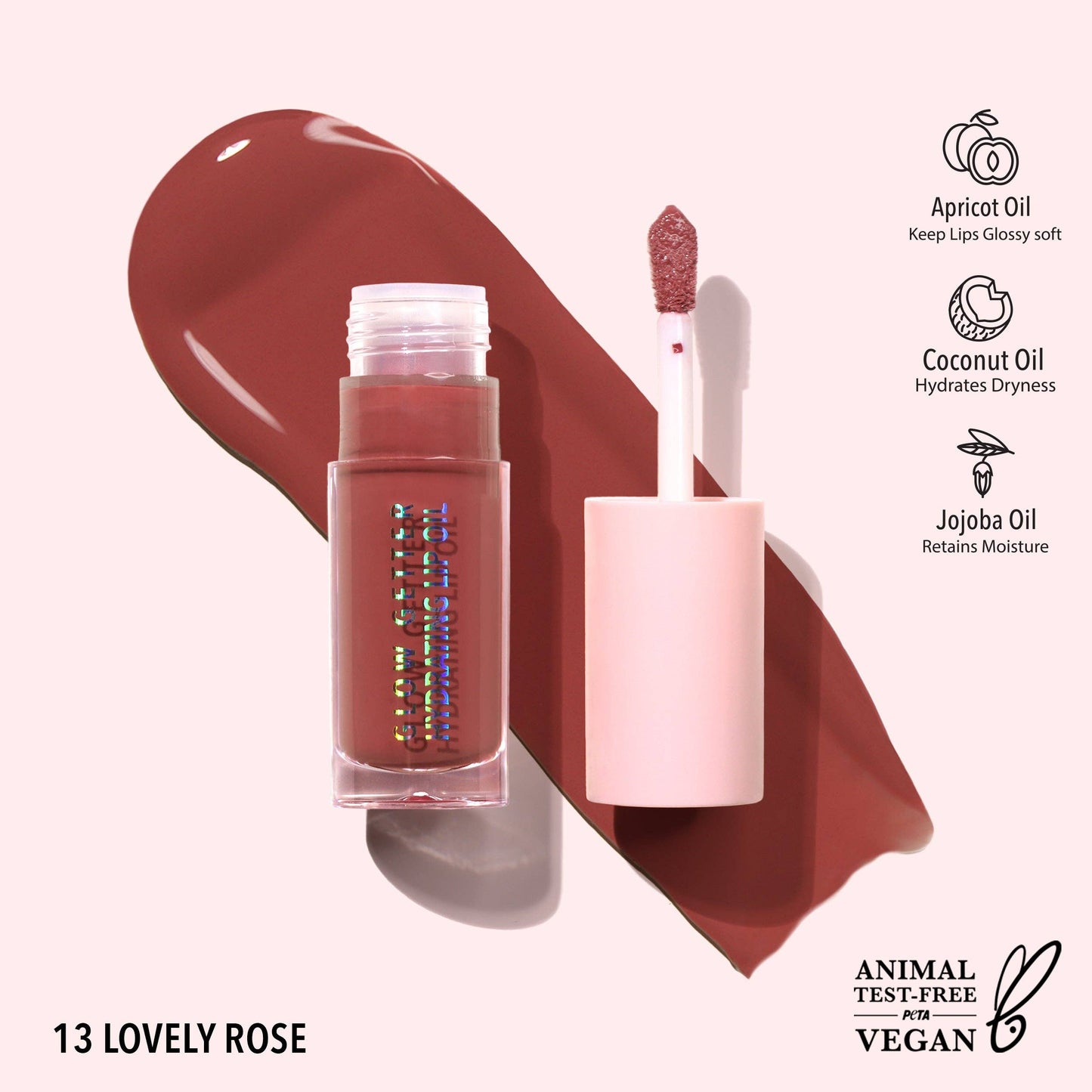 Glow Getter Hydrating Lip Oil, Lovely Rose