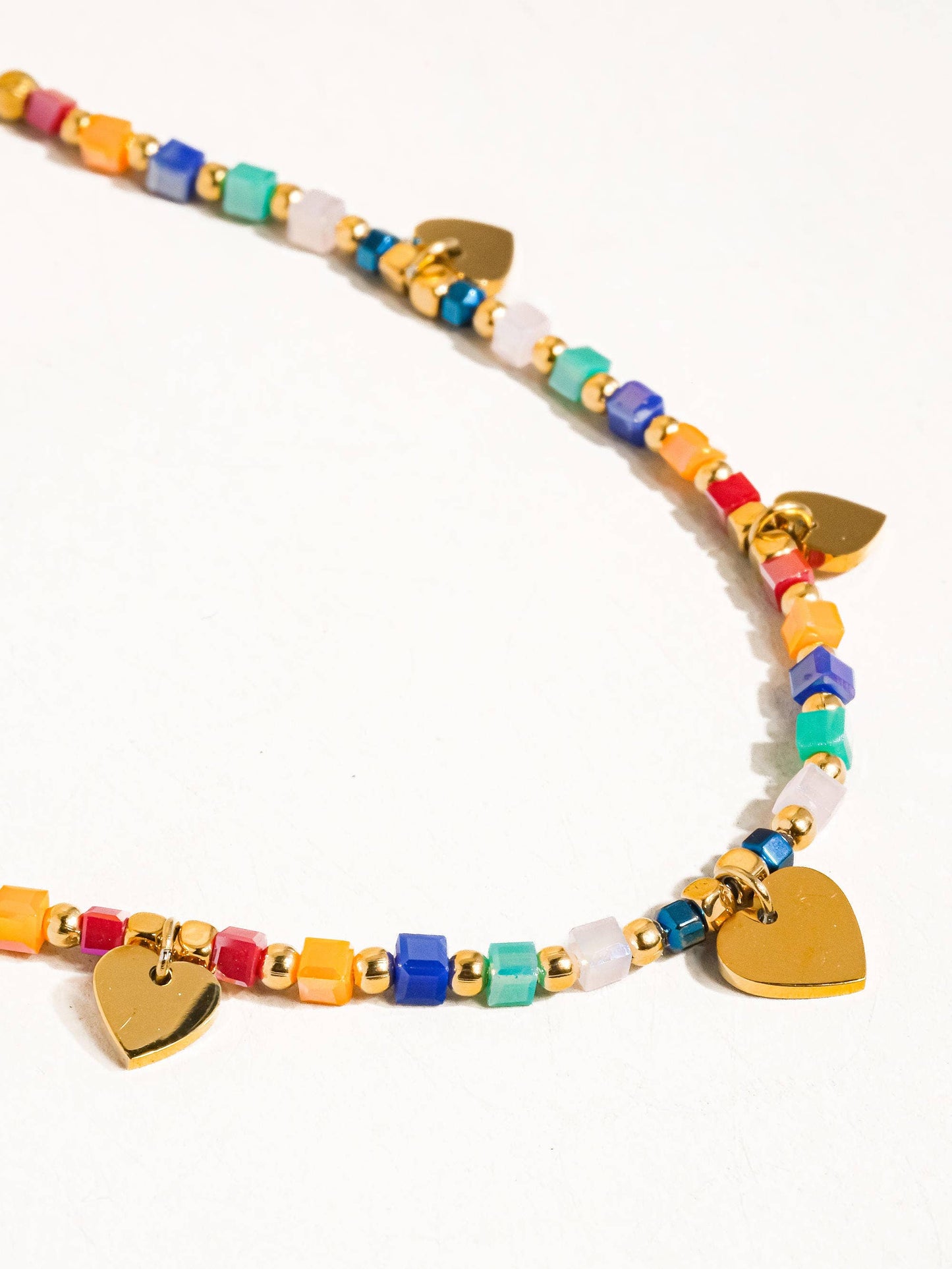 Archie 18K Gold Non-Tarnish Beaded Heart Necklace