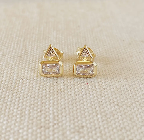 18k Gold Filled Geometric Stud Earrings