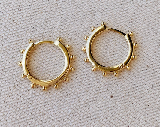 18k Gold Filled Hoop Earrings with Ball Around