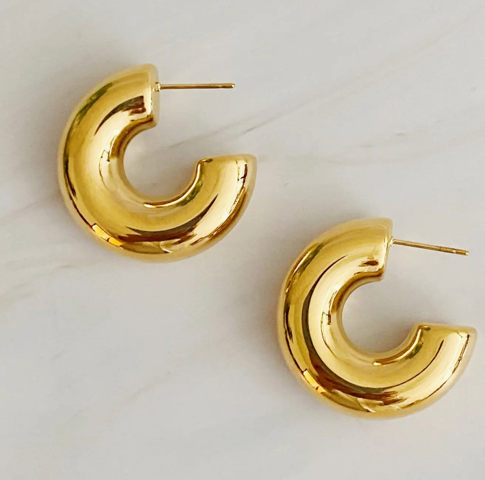 Polished Hollow Daily Hoop Earrings