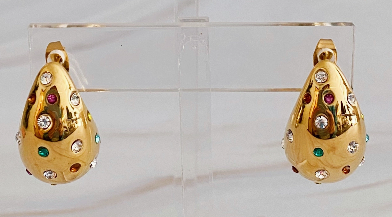 So Chic Jeweled Teardrop Earrings