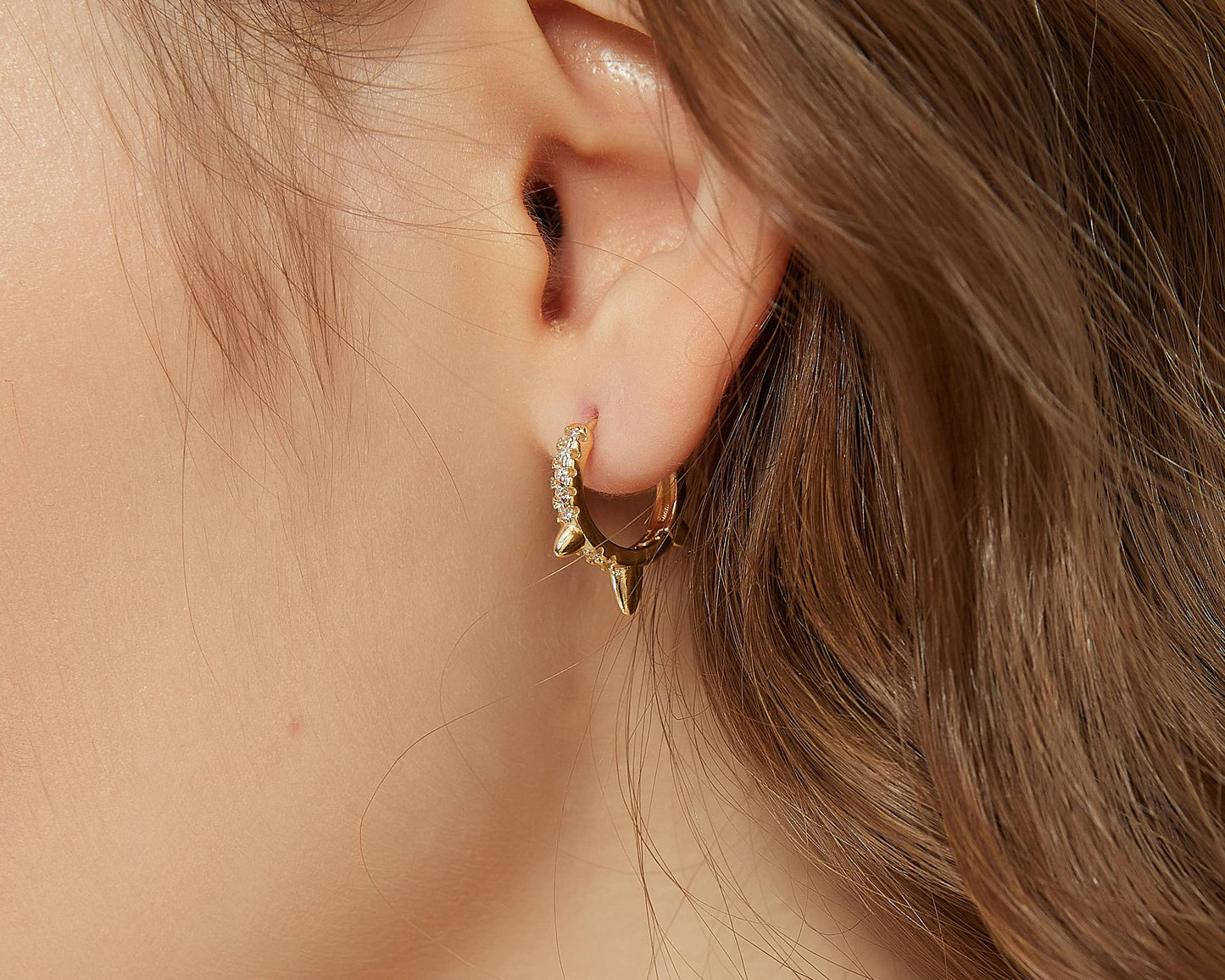 Mya gold spike earring