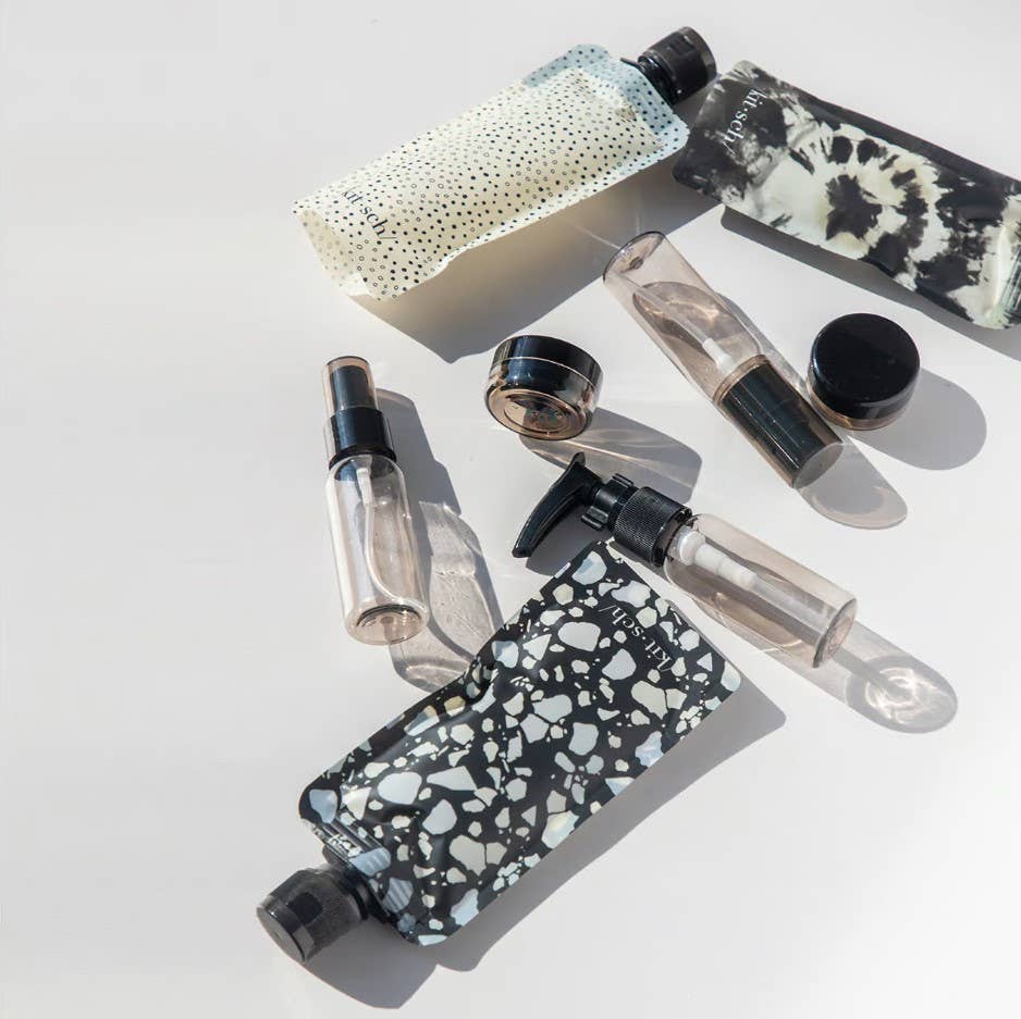 Kitsch Refillable Ultimate Travel 11pc Set - Black & Ivory