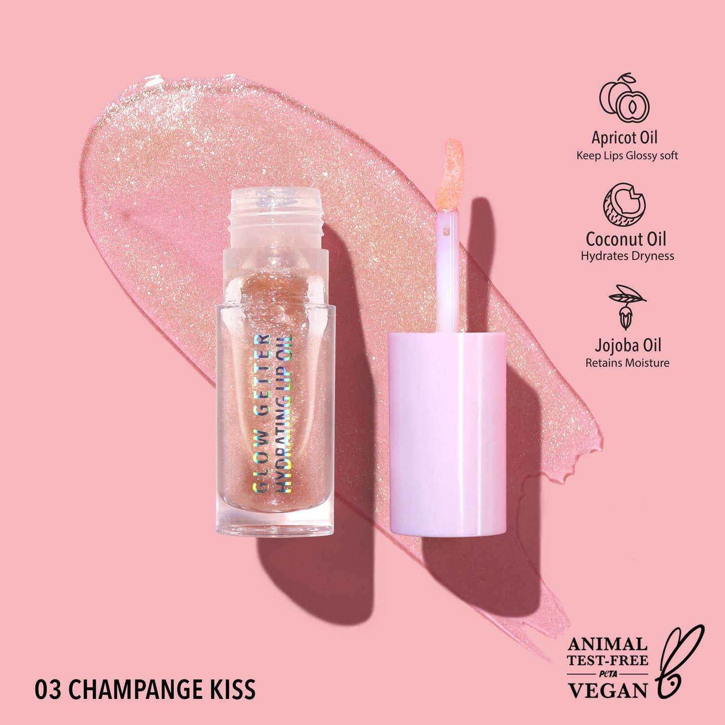 Glow Getter Hydrating Lip Oil, Champagne Kiss